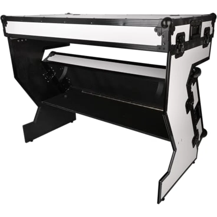 Showgear Portable Z-Style Table, Faltbarer Tisch mit Kabelmanagement und integrierten Rädern, Weiss – Bild 2