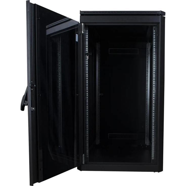Logon RDL20U68BL, 19 Zoll Serverschrank mit 20U Rack-Kapazität, abschließbar und verbessertes Kabelmanagement, Schwarz