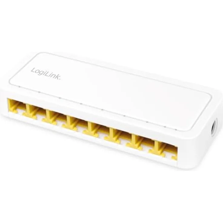LogiLink Professional 8-Port Gigabit Desktop Netzwerk Switch, ideal für hohen Datentransfer ohne Verzögerung, lüfterloses Design, schwarz