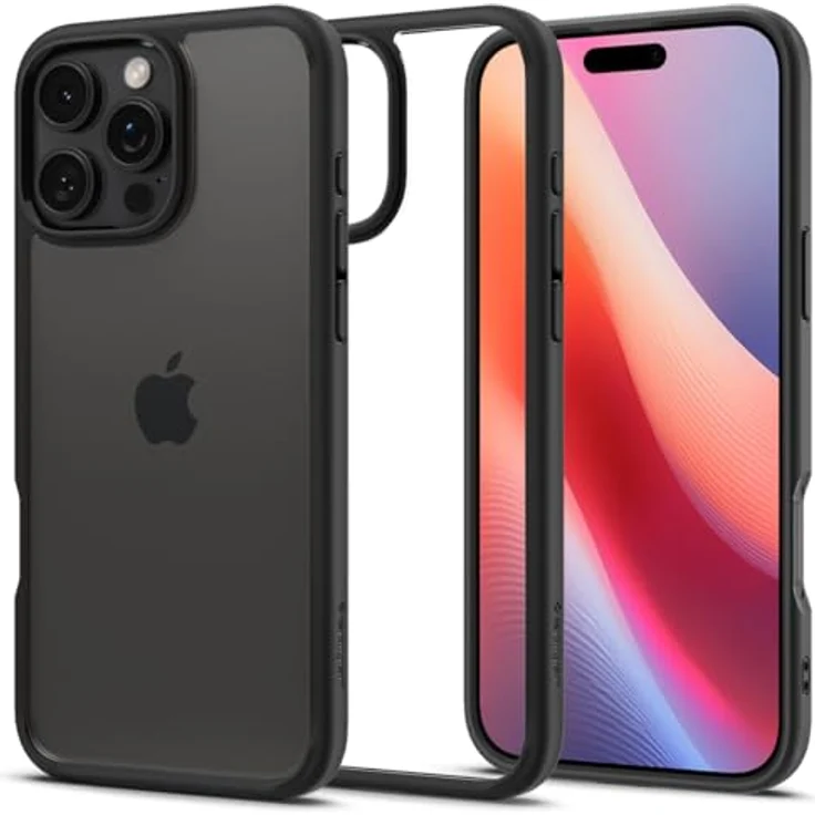 Spigen iPhone 16 Pro Max Hülle [Anti-Yellowing] Ultra Hybrid Case Transparent - Matte Black – Bild 1