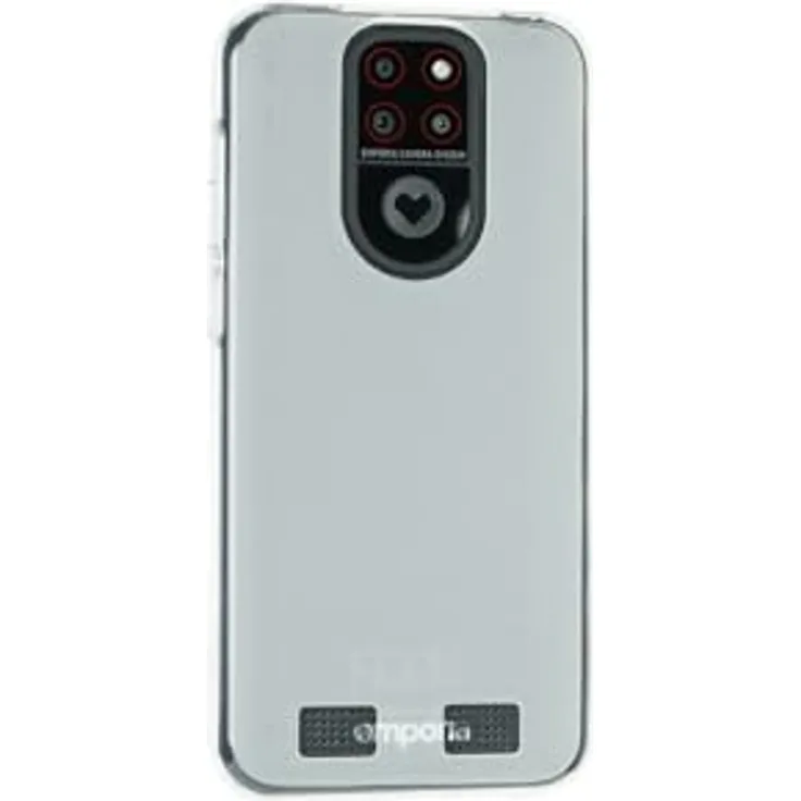 caseroxx Schutzhülle für Emporia Smart 5 Mini, weiß-transparent, flexibles TPU-Case aus stoßfestem Gummi mit Kantenschutz und rutschfestem Grip