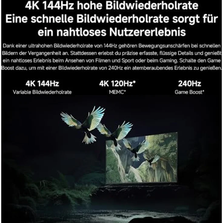 Xiaomi TV S Mini 65 2025, 65 Zoll QLED Mini LED Fernseher mit Local Dimming, 1200 nits, Dolby Vision IQ und 144Hz Bildwiederholrate – Bild 5