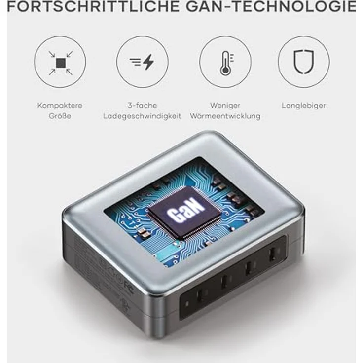 Satechi 145W PD Ladegerät mit 4 USB-C Anschlüssen, Grau – Bild 6