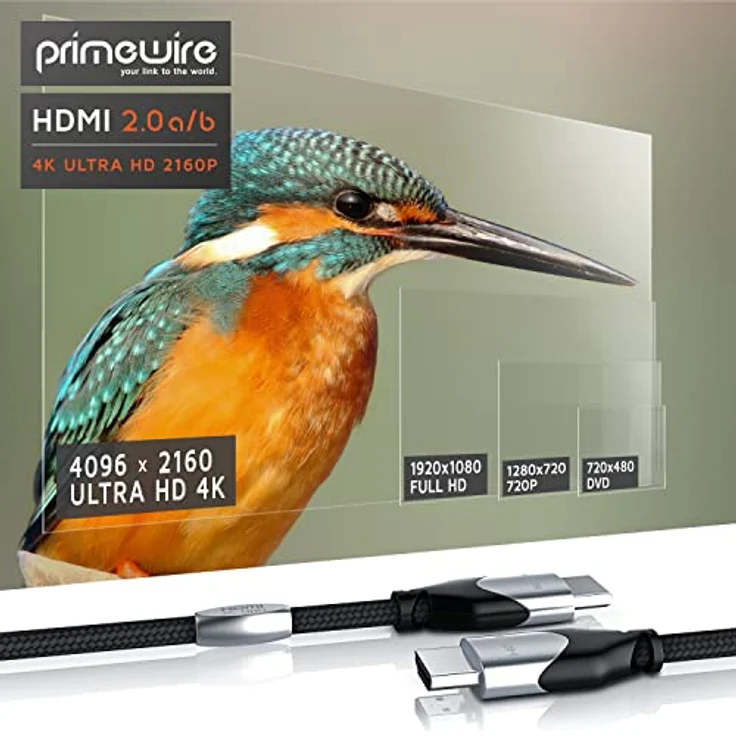 CSL - 7,5m HDMI Kabel 2.0b - Ultra HD 4k 60Hz Gbit s Standard - Ethernet High Speed HDMI 2.0 - Ultra HD 3D ARC C HDCP HDR - 3-Fach geschirmt - Platin Edition – Bild 7