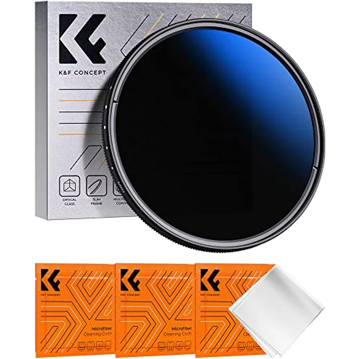 K&F Concept K-Serie 67mm ND Filter Slim Variabler Graufilter ND2-400 (1-9 Stop) Neutral Graufilter