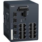 Schneider Electric MCSESM203F4LG0, Managed Netzwerk Switch mit 16 Ports, 4 SFP-Ports, 1 Gbit/s, DIN-Schienenmontage