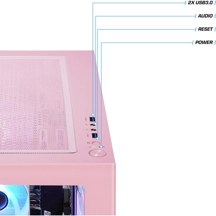 Kiebel Zindarella V, Desktop-PC mit 32 GB RAM und AMD Ryzen 7 5700G, pink