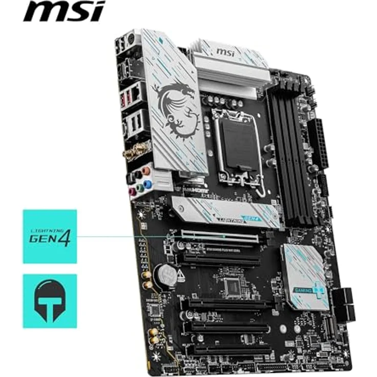 MSI B760 Gaming Plus WiFi DDR4 Mainboard, ATX - Unterstützt Intel Core Prozessoren der 14., 13. und 12. Generation, LGA 1700 - DDR4 5333+MHz/OC, 1x PCIe 4.0 x16, 2 x M.2 Gen4, 2,5G LAN, WIFI6E - Schwarz – Bild 5