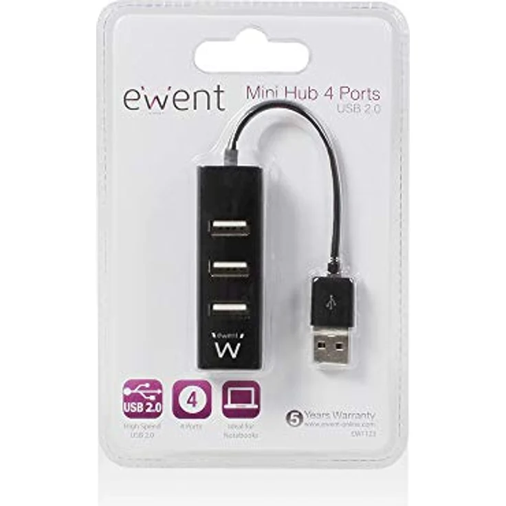 Ewent EW1123 USB2.0 4 Anschlüsse, schwarz – Bild 6