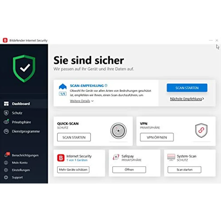 Bitdefender Internet Security 10 Geräte/18 Monate (Code in a Box) – Bild 2