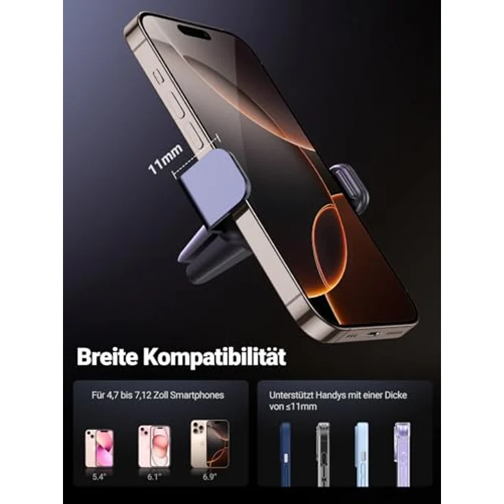 UGREEN Air Vent Car Mount Phone Holder Black – Bild 5