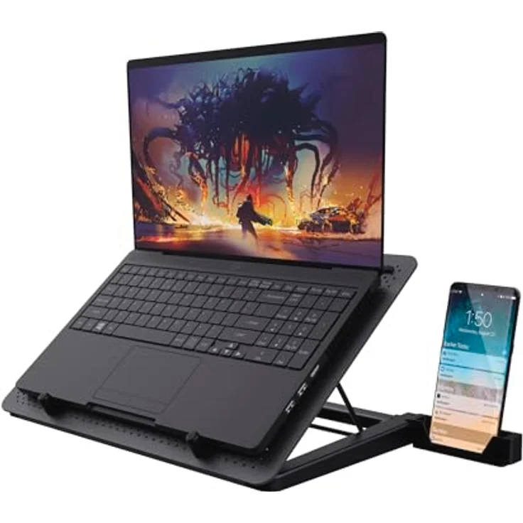 Trust Gaming Laptop Kühler GXT 1125 Quno Cooling Pad, Cooler Ständer, LED-Beleuchtung, 5 Lüftern, Verhindert Ãœberhitzung, für Laptops - Notebooks - Macbooks bis 17,3 Zoll – Bild 6