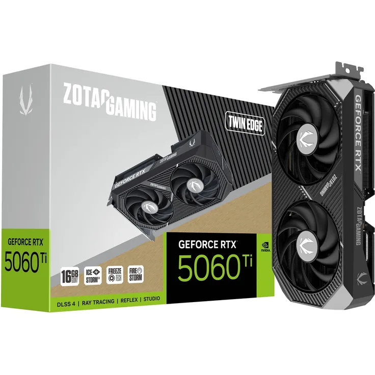 ZOTAC GeForce RTX 5060 TI 16GB Twin Edge - 16GB GDDR7, HDMI, 3x DP