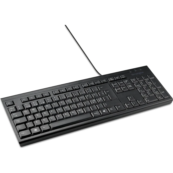 Kensington KB100 EQ Full Size Tastatur - Volle Größe (100%) - Kabelgebunden - USB - Membran Key Switch, Schwarz