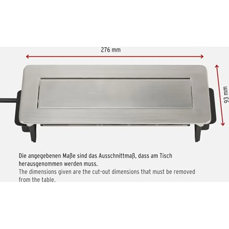 Brennenstuhl Indesk Power USB-Charger Tischsteckdosenleiste - Versenkbare Steckdose 3-fach (2 USB Ladebuchsen, 2m Kabel) silber-schwarz – Bild 4