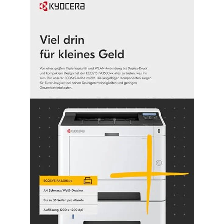 Kyocera ECOSYS PA3500wx/Plus, Laserdrucker A4 mit 35 S./min, 1200 x 1200 dpi, elegantes Design – Bild 10