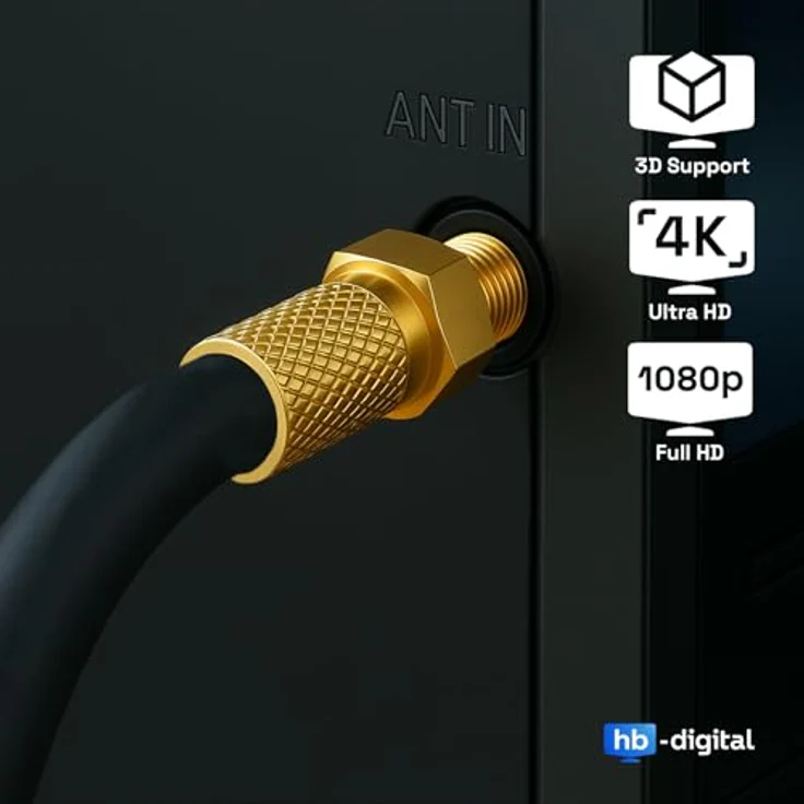 50 m 135 HQ Koaxial Kabel SCHWARZ + 10 x F-Stecker – Bild 6