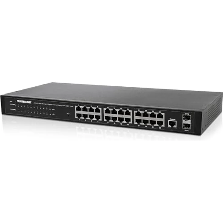Intellinet 24-Port Web-Managed Gigabit Ethernet Switch mit 2 SFP-Ports schwarz 560917 – Bild 2