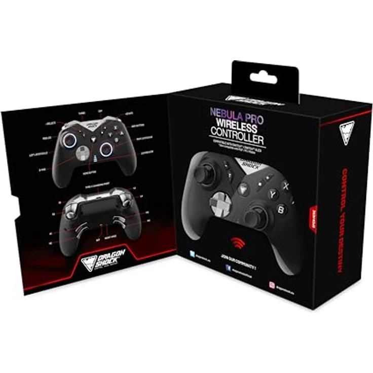 DRAGON SHOCK Nebula Pro Wireless Controller, kabelloses Gamepad für Nintendo Switch, schwarz – Bild 9