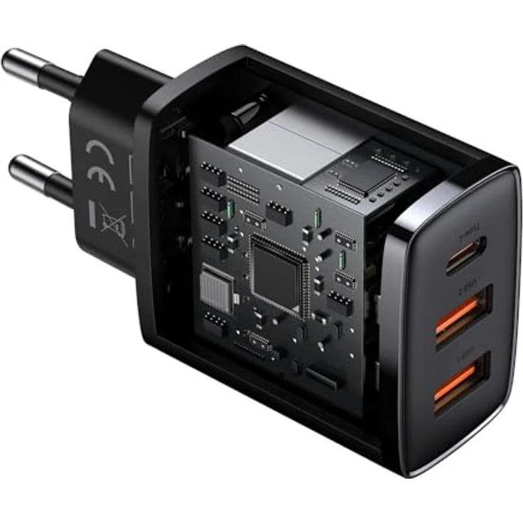 Baseus Compact Quick Charger CCXJ-E01, 2× USB-A + USB-C PD 3 A 30 W, schwarz – Bild 5