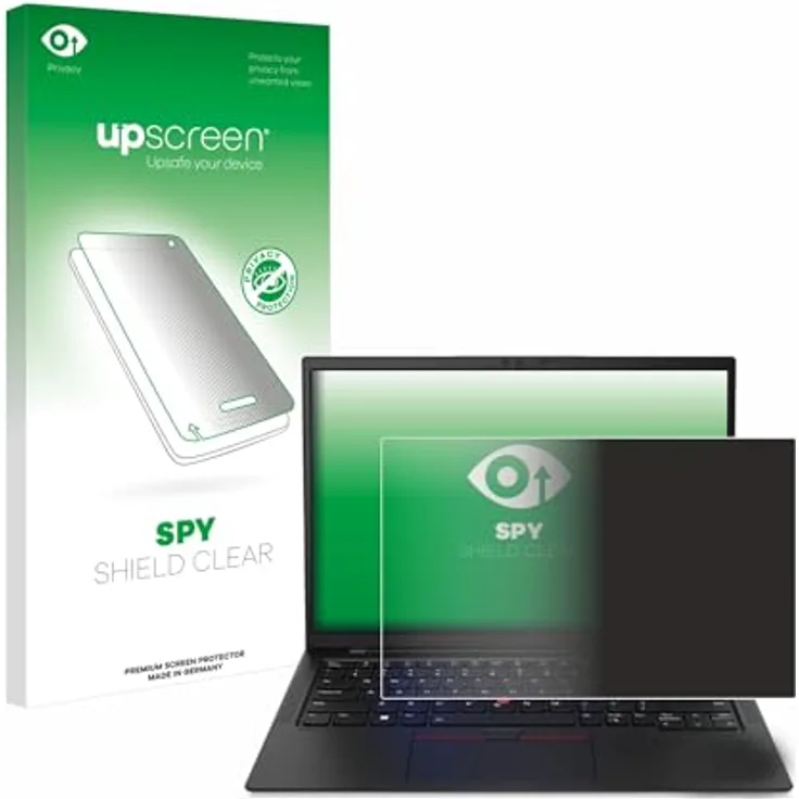 upscreen Anti-Spy Blickschutzfolie für Lenovo ThinkPad X1 Carbon 14" Gen 11, Privacy Displayschutz-Folie mit Blaulichtfilter, Blasenfreie Montage, Made in Germany
