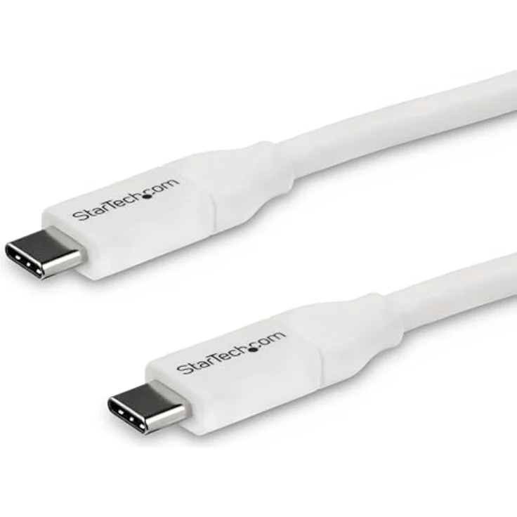 StarTech.com 4m 13ft USB C to USB C Cable 5A PD - USB 2.0 USB-IF Certified - USB-Kabel - USB-C (M) bis USB-C (M) - USB 2.0 - 5 A - 4 m - weiß – Bild 2