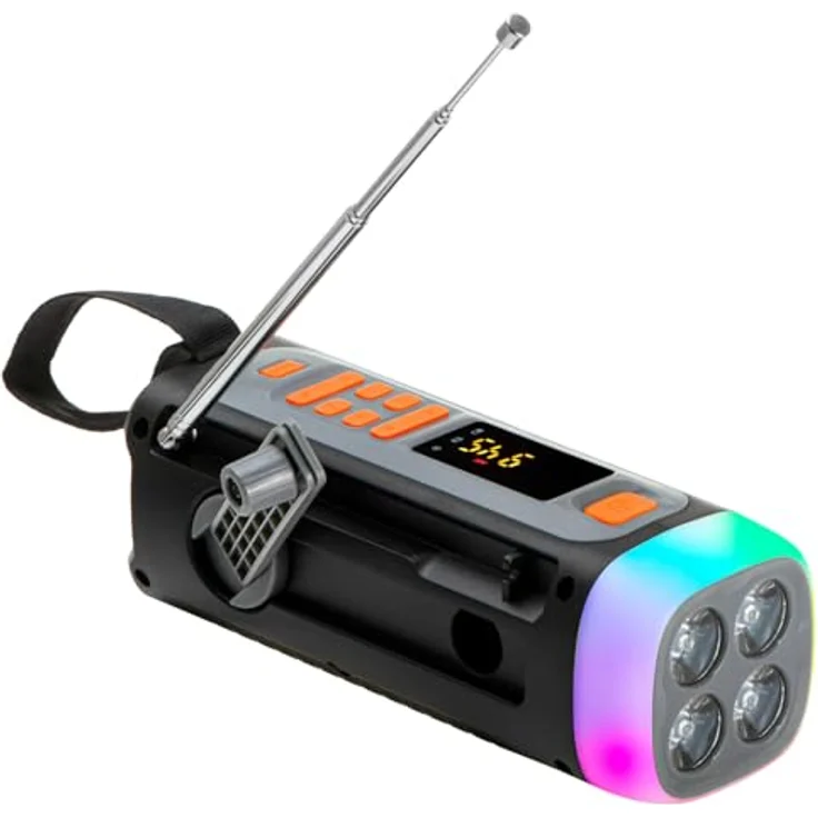 Adler AD 1920 Notfallradio mit Solarpanel, Kurbel, Powerbank und Bluetooth 5.0, transparent – Bild 3