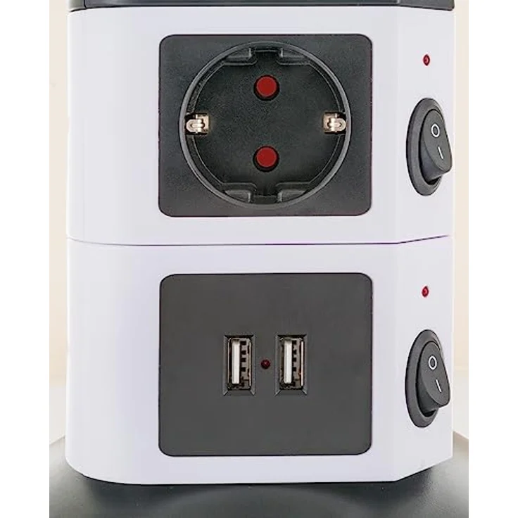 Schwaiger Steckdosentower 7xSchuko+2x USB (1.80 m) – Bild 6