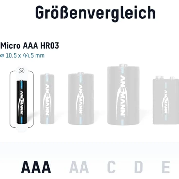 ANSMANN Telefon Akku AAA 800mAh 6 Stück NiMH 1 2V - Phone DECT Micro AAA – Bild 2