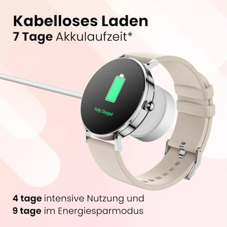 SPC Smartee Duo Velvet, Smartwatch 41mm AMOLED, Bluetooth, Silber mit weißer und burgunderfarbener Armband, IP68, SpO2, integrierter Pulsmesser – Bild 5