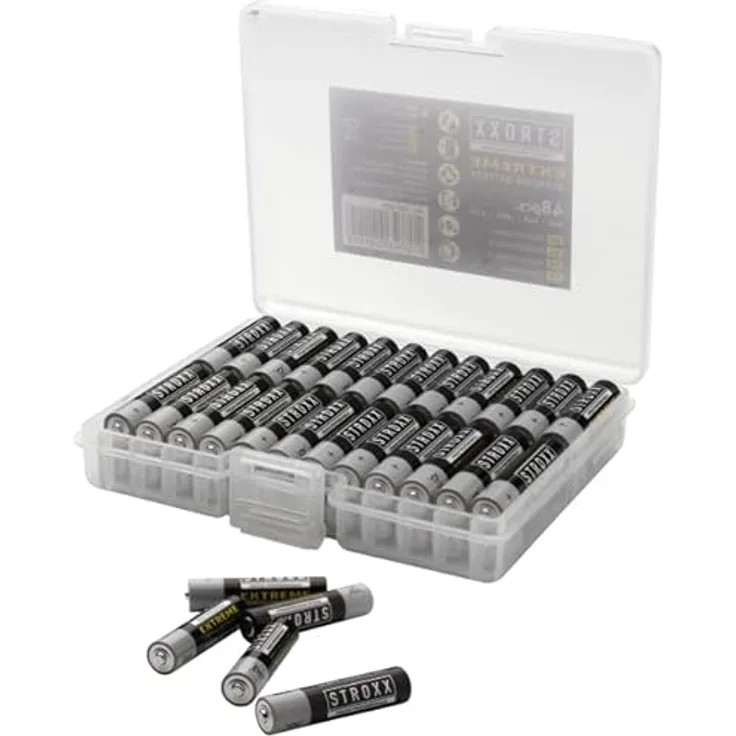 STROXX® Alkaline Batterie Extreme |AA/AAA| Batterien | Leistungsstark | Ultra-Premium | Vorratspack | LR03 | LR6 | (48er - AA)