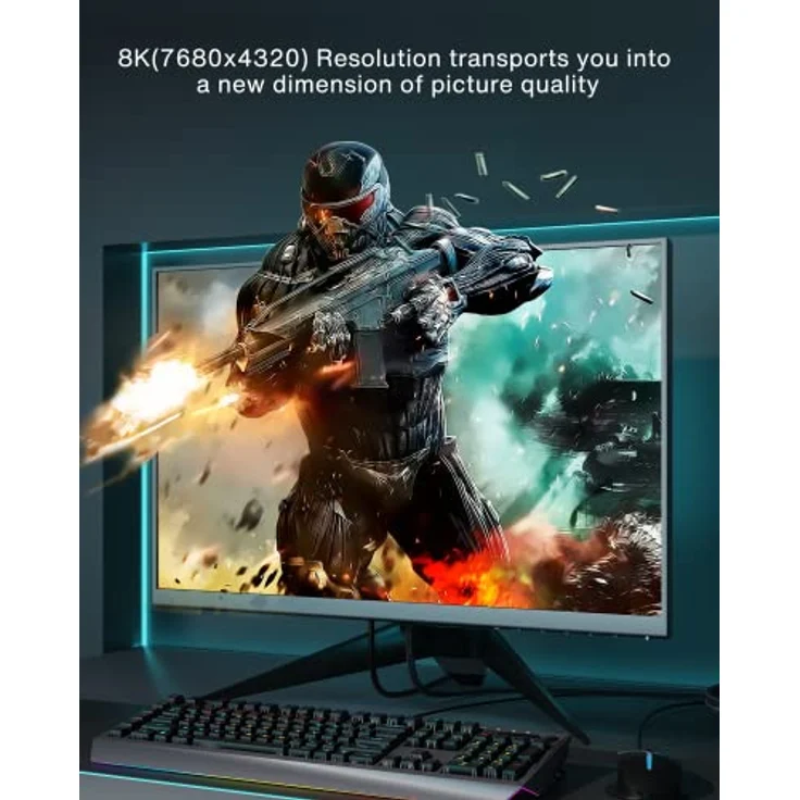 IVANKY 8K DisplayPort 1.4 Kabel 1M, VESA-zertifiziert, High Speed 8K@60Hz, 4K@144Hz, 2K@165Hz, Nylon geflochten, kompatibel mit Laptop, PC, Gaming Monitor und TV – Bild 2