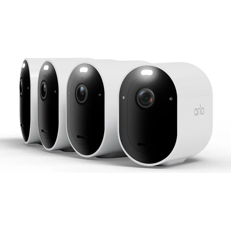 Arlo Pro 6 2K+ Überwachungskamera 4MP (2560x1440) 4er Set, WLAN, Akku, IP65 wetterfest, 160° Weitwinkel, Farbnachtsicht, Weiß