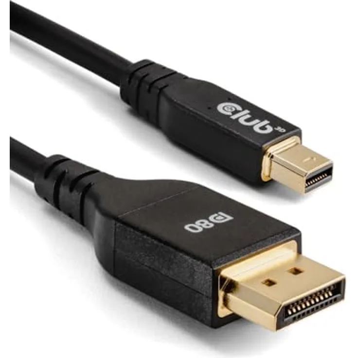 Club3D CAC-1116 MiniDisplayPort to DisplayPort DP80 Bidirectional Vesa Certified Cable 1m/ 3.28 ft, DisplayPort-Kabel mit UHBR10/13.5/20 bis zu 80 Gbps, Unterstützung für 4K240Hz/8K60Hz/10K60Hz