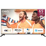 CHIQ 65 Zoll Smart Fernseher, 4K UHD TV, Dolby Vision, Android 11, HDR10, DBX-tv, Quad Core, Chromecast, Bluetooth, Google Assistant, Netflix, Prime Video, HDMI/USB/CI+, WiFi, Triple Tuner (DVB-T2/T/C/S2) - Schwarz
