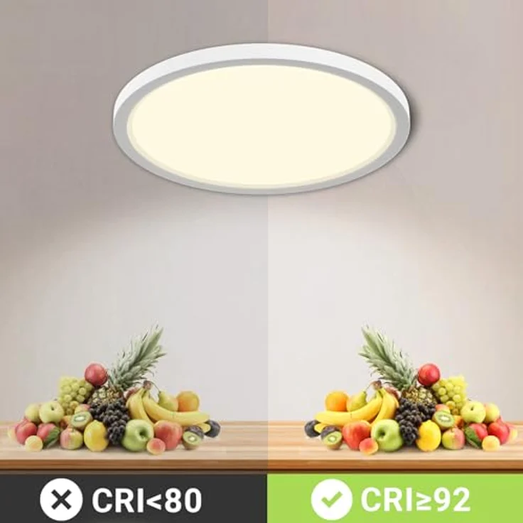 LQWELL® Deckenleuchte LED Deckenlampe, IP44 Wasserfest Badlampe Rund Flach 18W 4000K 1600LM Modern Schlicht Lampe Dünn für Wohnzimmer Badezimmer Schlafzimmer Küche Balkon Keller Büro in Weiß - Preisvergleich – Bild 4
