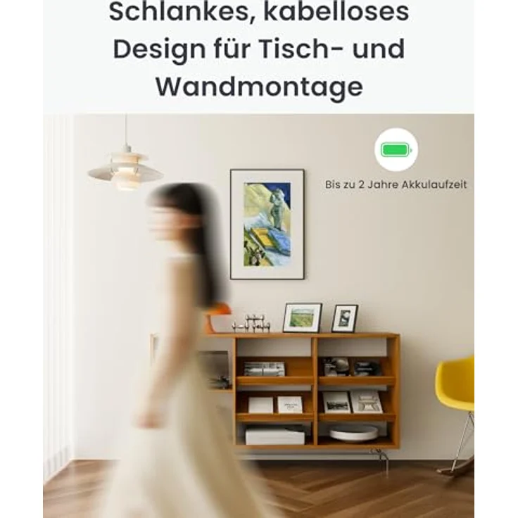 SwitchBot KI Art Frame 13.3'', Kabelloser Digitaler Bilderrahmen mit Elektronisch-Ink-Display, Extrem Lange Akkulaufzeit, Tisch- und Wandmontage, Alexa Kompatibel, KI-generierte Kunst – Bild 2