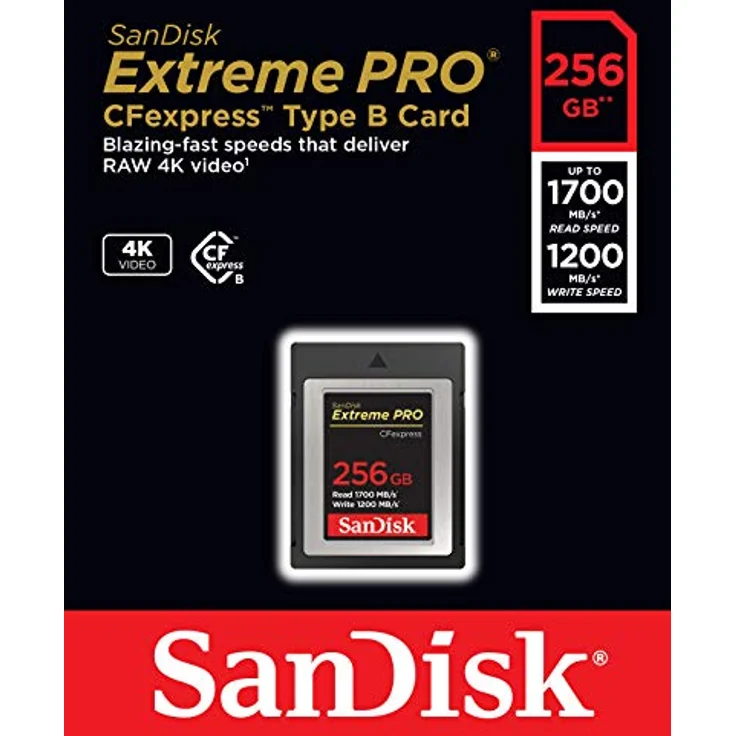 SanDisk Extreme PRO CFexpress Speicherkarte Typ B 256 GB (Lesegeschwindigkeiten bis 1700 MB-s, für RAW 4K-Video, XQD-Kompatibilität, RescuePro Deluxe Wiederherstellung Software) – Bild 4