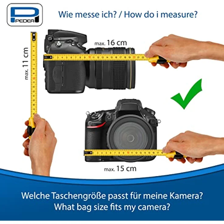 PEDEA DSLR-Kameratasche Essex Fototasche für Spiegelreflexkameras mit wasserdichtem Regenschutz, Tragegurt und Zubehörfächern, Gr. M schwarz-rot – Bild 6