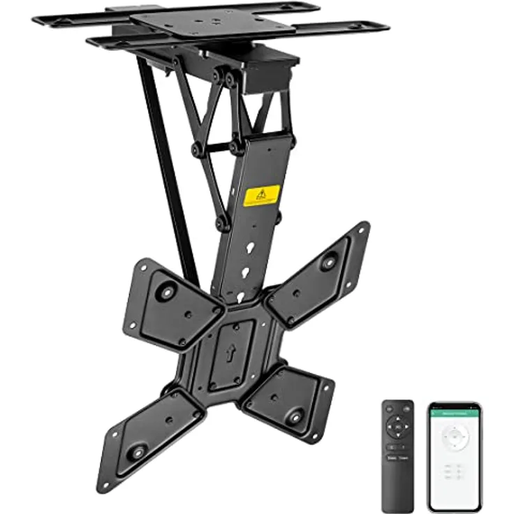 Mywall TV-Deckenhalterung HL46ML Motorisiert&Klappbar für Flachbildschirme mit Smart Home Steuerung für 23-65 Zoll, Belastung bis 30 kg mit 180° Drehfunktion