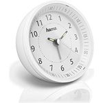 Hama Funk-Wecker, analog, „Roundly“ (DCF-Funkuhr, Schlummer-Funktion, Hintergrundbeleuchtung, Zifferblatt mit Leuchtzeigern, batteriebetrieben, rund)