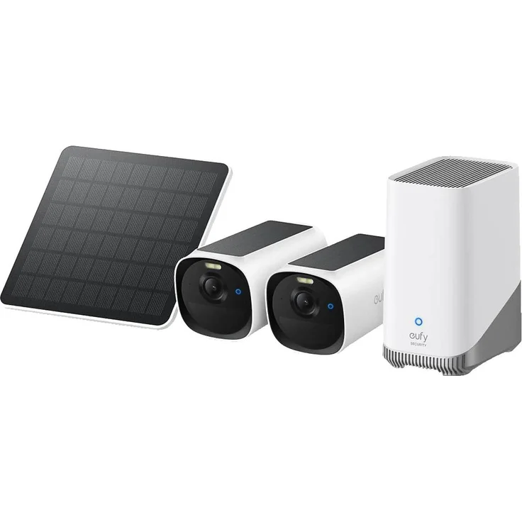 eufy eufyCam E41 T8144, 3MP Netzwerkkamera mit Solarpanel und HomeBase 3, outdoor geeignet