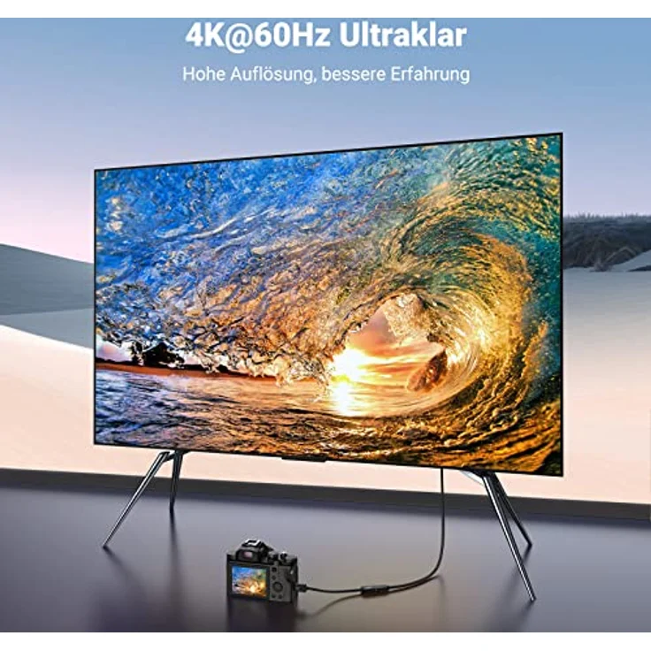 UGREEN Mini HDMI Adapter 4K Mini HDMI auf HDMI Adapter 18Gbit/s unterstützt 3D, Ethernet ARC kompatibel mit Raspberry Pi Zero 2 W, Canon Kamera(20CM) – Bild 2