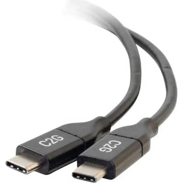 C2G 0,9 M USB-C 2.0 Kabel, Stecker auf Stecker, 5A, 0,91 m, Schwarz, Datenübertragungsrate 480 Mbit/s
