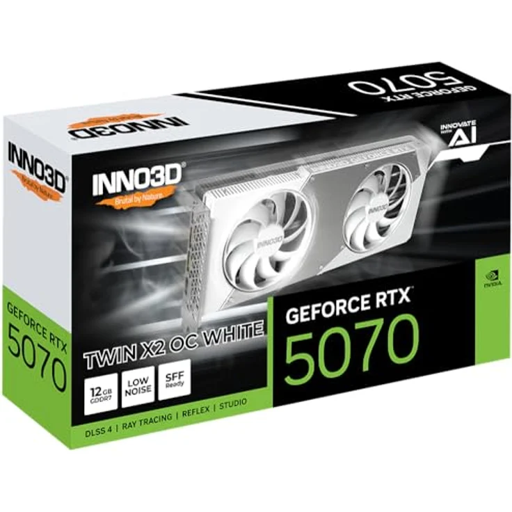 Inno3D GeForce RTX 5070 TWIN X2 OC WEISS NVIDIA 12 GB GDDR7, Next-Gen-Grafikkarte mit 12 GB Speicherbandbreite und PCIe 5.0-Unterstützung – Bild 3