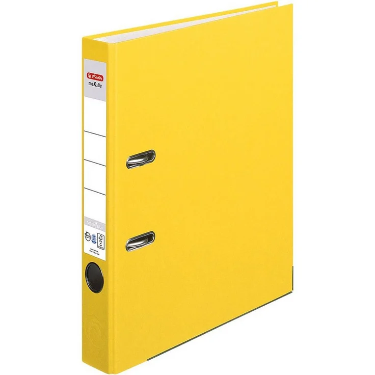 Herlitz Aktenordner maX.file »nature plus«, schmaler Ordner mit Griffloch und Blattniederhalter, blau – Bild 1