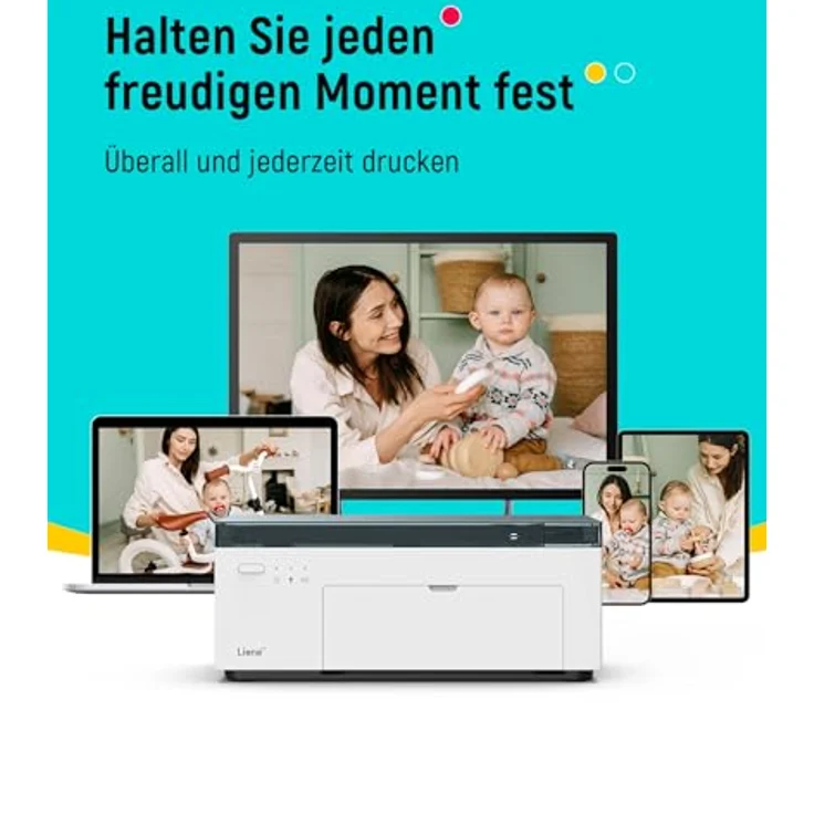 Liene Amber M100, tragbarer Fotodrucker 4x6", Thermosublimation, Wi-Fi, 300 DPI, kompatibel mit iOS/Android – Bild 4