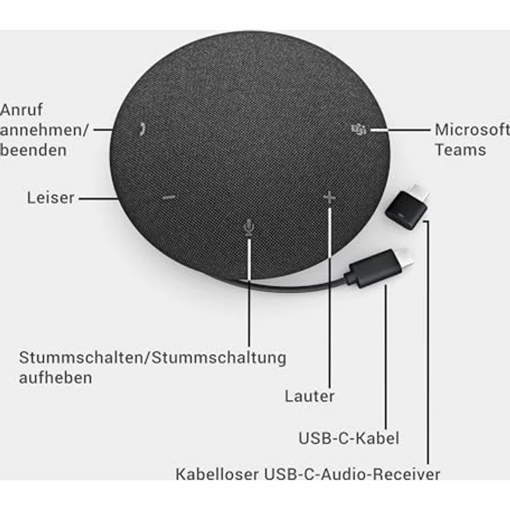Dell SL525 Freisprecheinrichtung, Bluetooth-Lautsprecher mit 4-MEMS-Mikrofonen, Echo- und Rauschunterdrückung, schwarz – Bild 11
