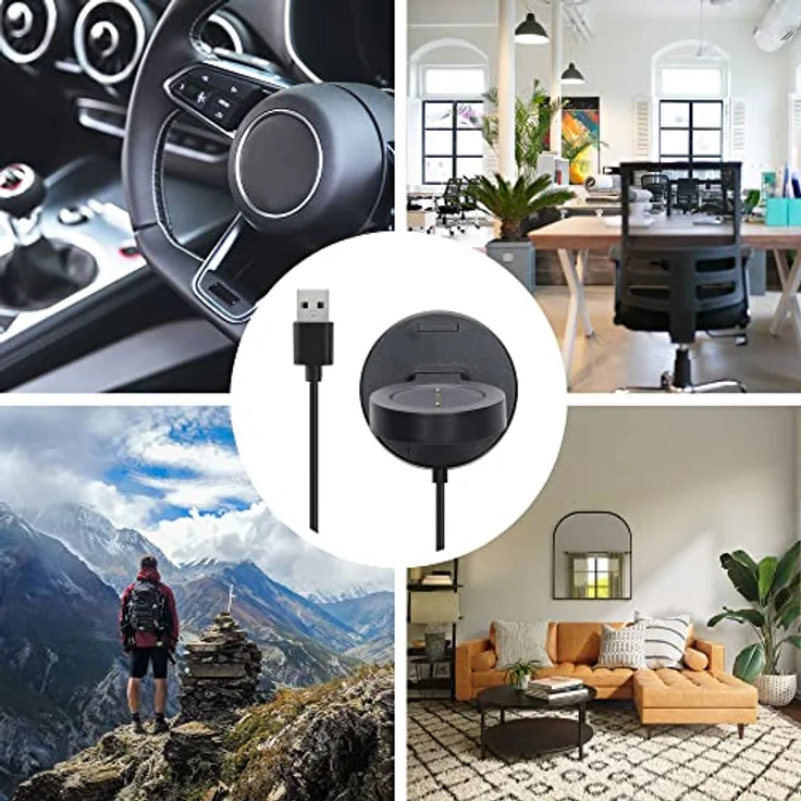 kwmobile USB Ladegerät für Xiaomi Mi Watch S1 Active/Watch Color Sport, Ladestation mit Standfunktion, 100 cm Kabellänge, schneller und stabiler Ladeprozess – Bild 4