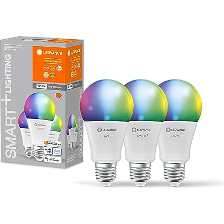 LEDVANCE Smarte LED-Lampe mit WiFi-Technologie für E27-Sockel, matte Optik ,RGBW-Farben änderbar, Lichtfarbe änderbar (2700K-6500K), 1521 Lumen, Ersatz für herkömmliche 100W-Leuchtmittel, 3-er Pack – Bild 4